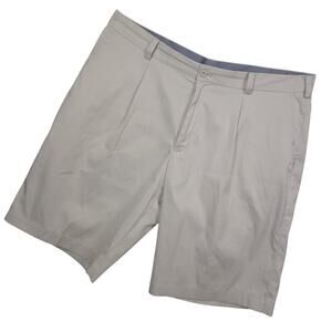 Nike Golf Tour Performance Mens Dri Fit Flat Pleated Chino Shorts Sz 36 Khaki